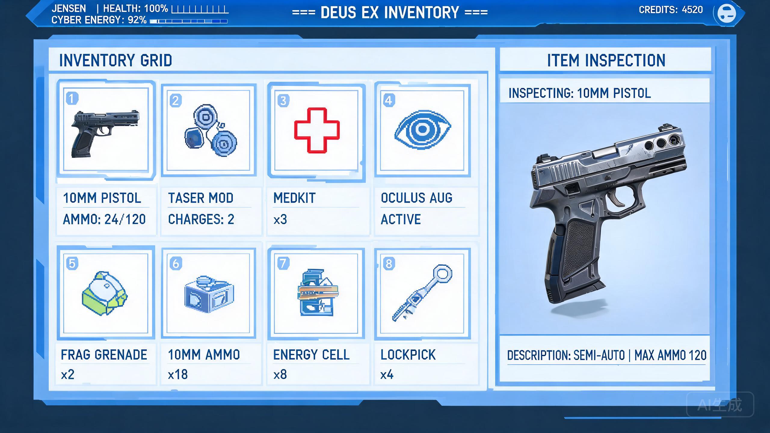 Deus Ex 改造树界面