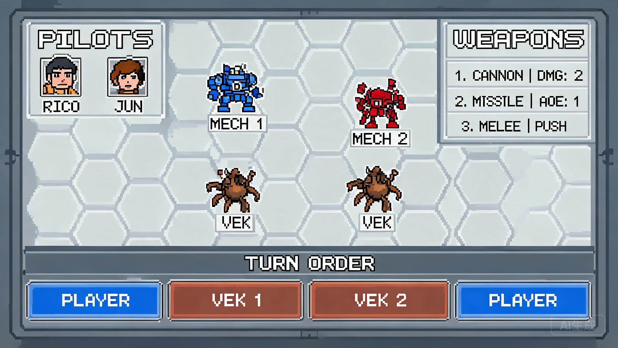 Into the Breach 像素战棋 UI
