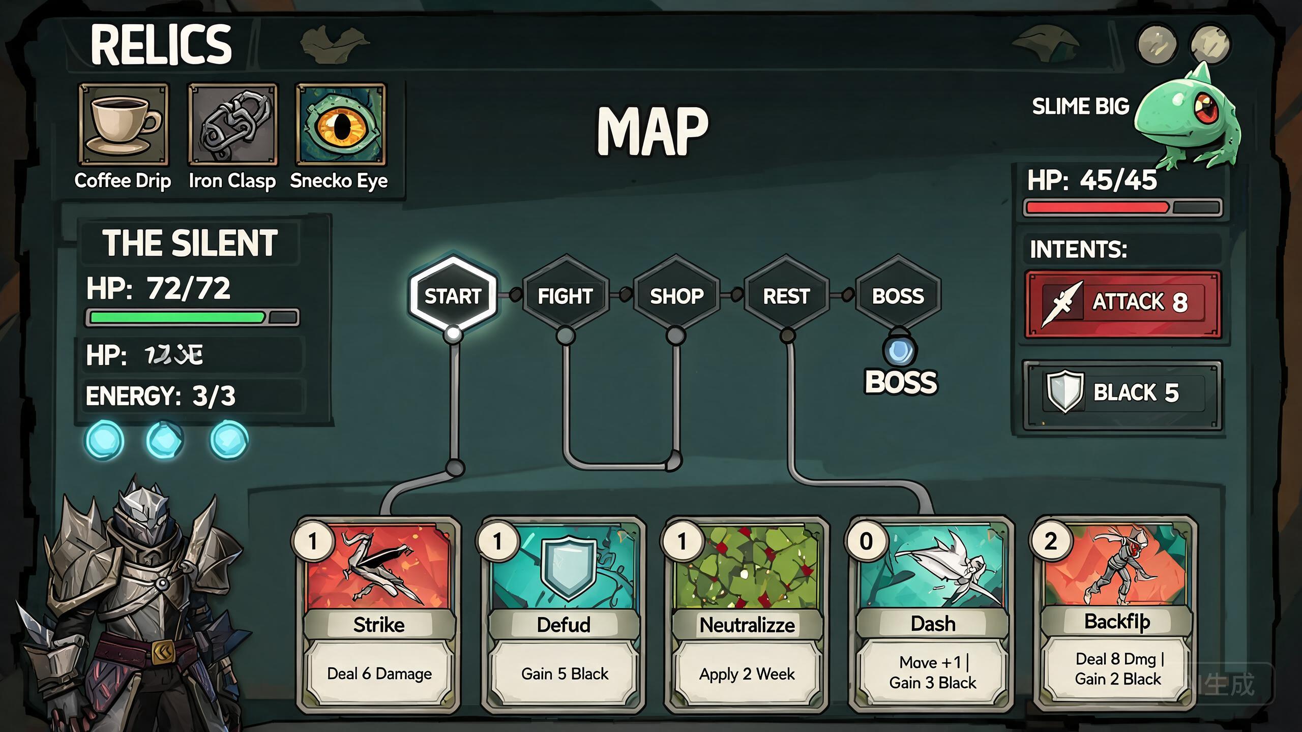 Slay the Spire 卡牌列表 UI